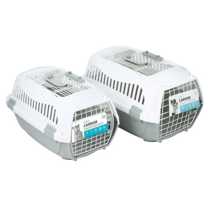 MPETS Transport Cage - For Dogs - M - Gray and White