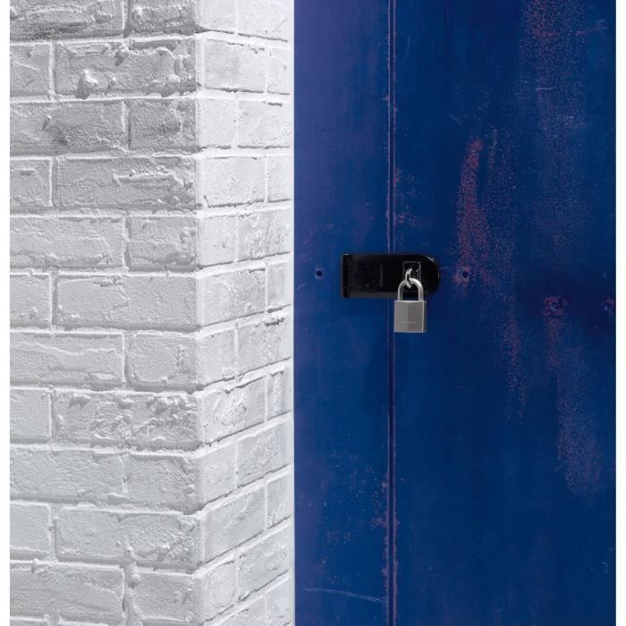 MASTERLOCK Padlock brass nickel 40mm hexagonal handle