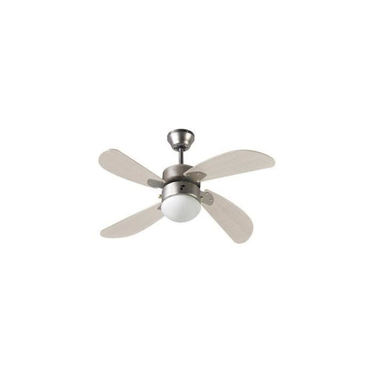 FARELEK - BERMUDES Ø 107 cm - Reversible ceiling fan, 4 blades clear oak + lighting 1 globe 60W E27 - 112423