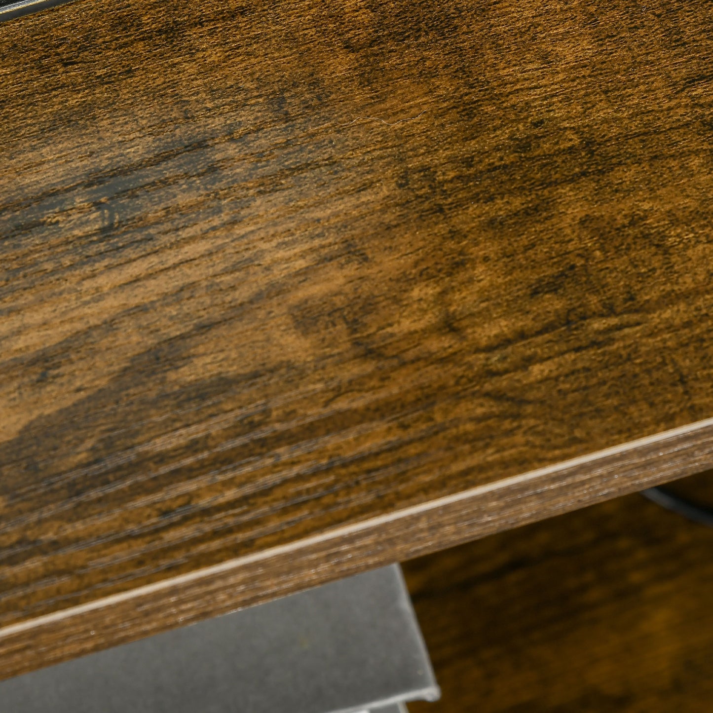 HOMCOM Wohnzimmerschrank, Beistellschrank, Stoffschubladen, MDF, Stahlrahmen, Braun