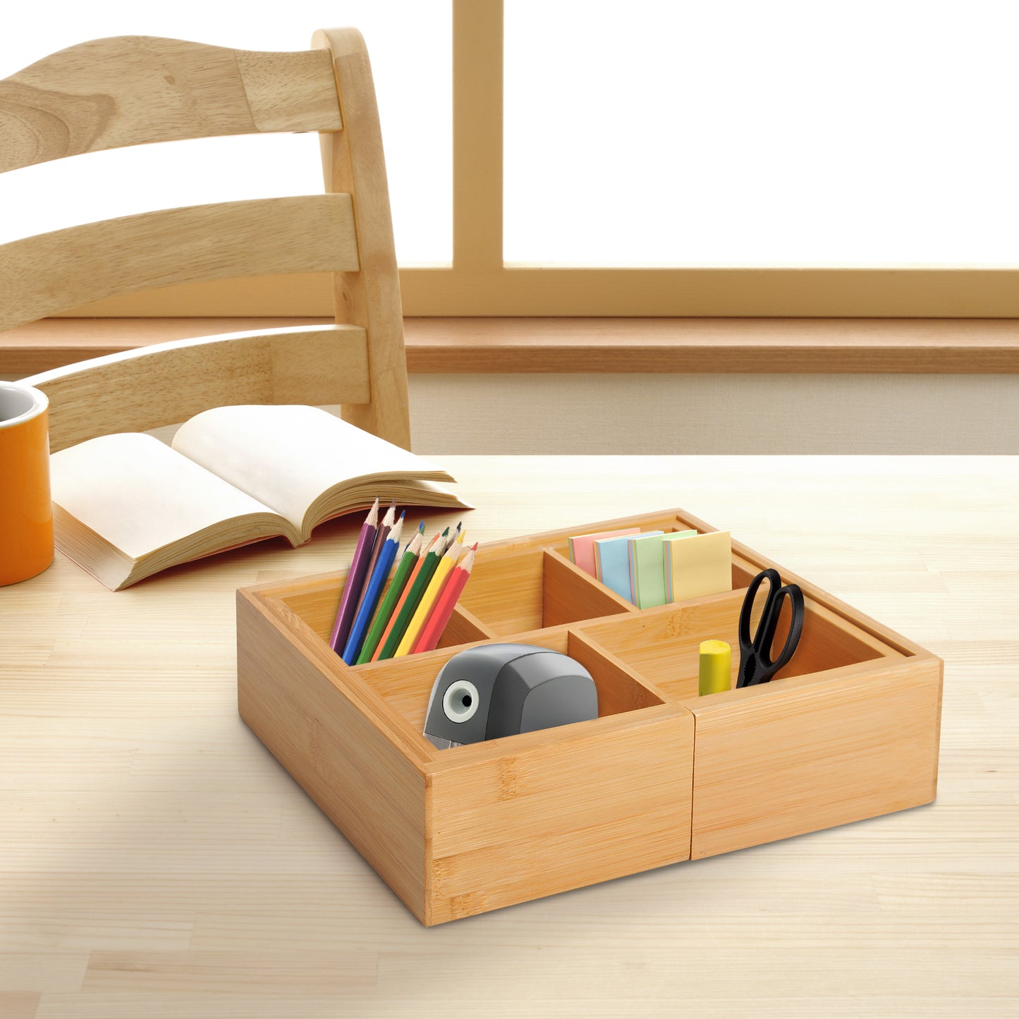 HOMCOM Aufbewahrungsbox Ordnungsbox Schubladen Organizer ausziehbar Bambus Natur 24,6 x 17,6 x 7 cm