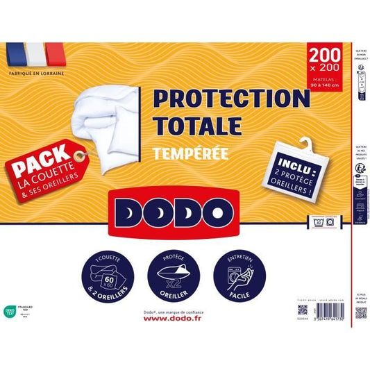 Protection pack: duvet 220x240 cm + pillowcase + 1 pillow protector - Made in France