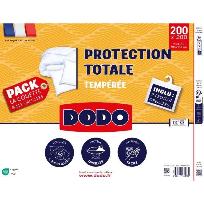 Protection pack: duvet 220x240 cm + pillowcase + 1 pillow protector - Made in France