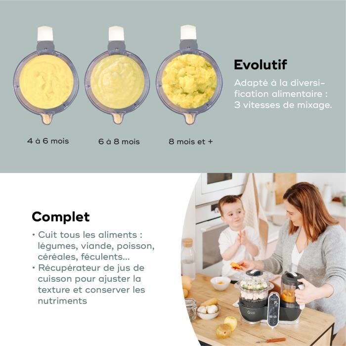 BABYMOOV Nutribaby Baby Food Robot (+) Industrial Gray