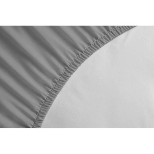 LOVELY HOME Fitted sheet 100% cotton 140x190x30 cm light gray