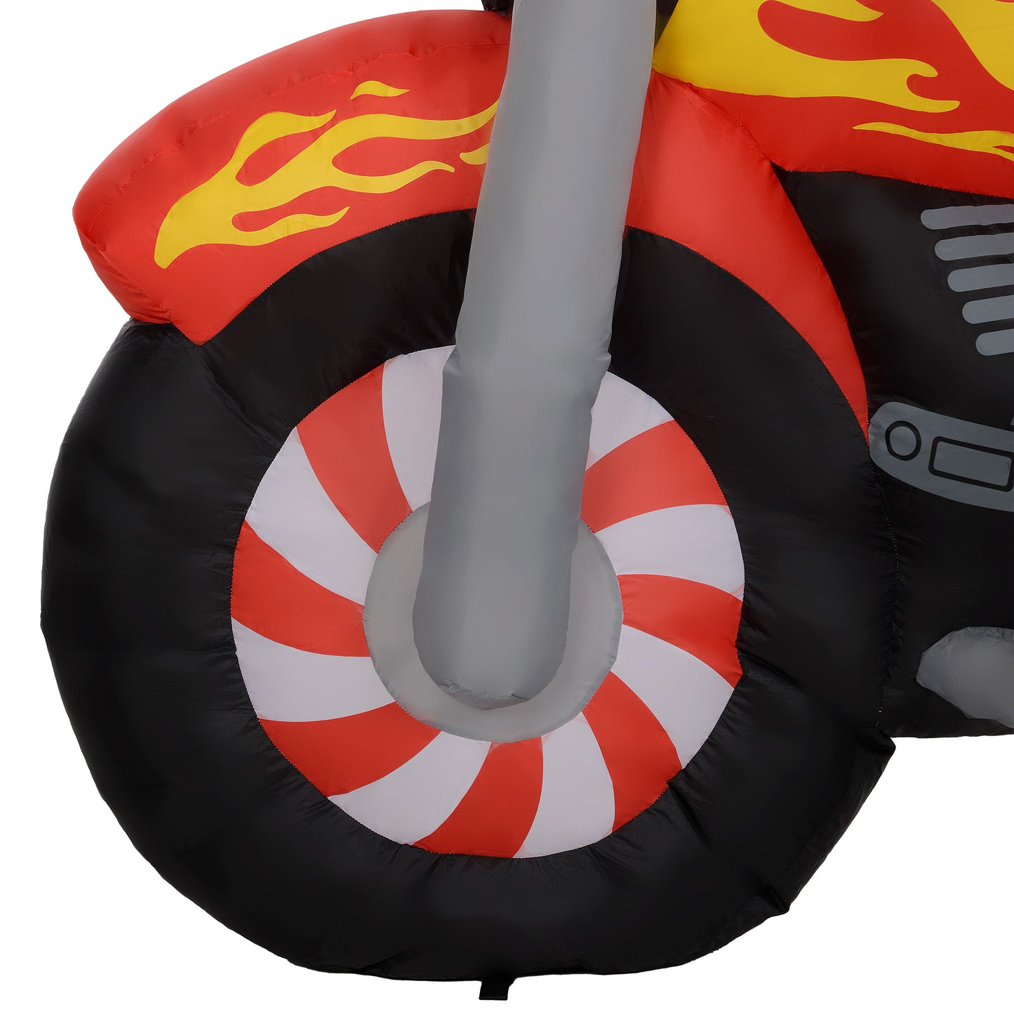 Outsunny Weihnachtsmann auf Motorrad, Gartendeko, LEDs, aufblasbar, wetterfest, 180 x 95 x 170 cm