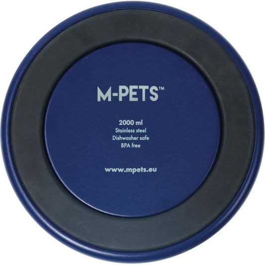 Bowl - M PETS - ESKIMO - Double wall 2 L - Blue - Stainless steel, non-slip, odorless, rustproof, washable