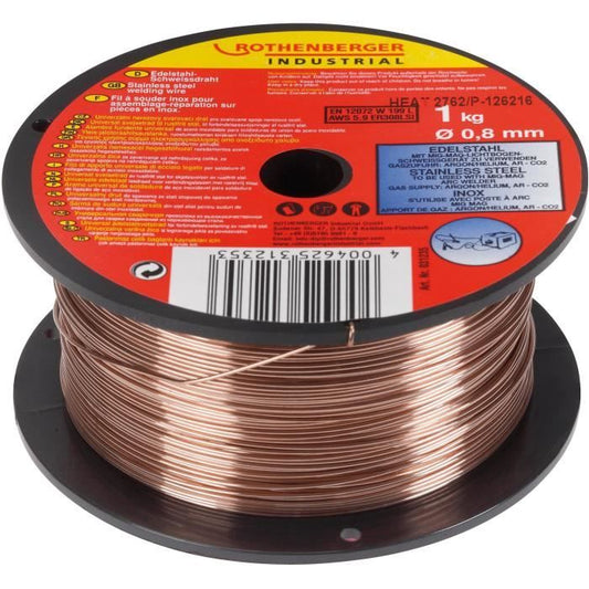 ROTHENBERGER SPOOL WIRE STAINLESS STEEL 0,8MM 1KG FOR MIG / MAG STATION