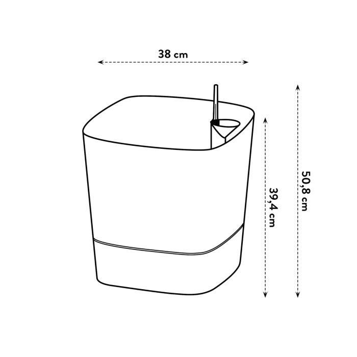 ELHO - Flowerpot - Greensense Aqua Care Square 38 - Light Cement - Indoor/outdoor - Ø 38 x H 38.9 cm