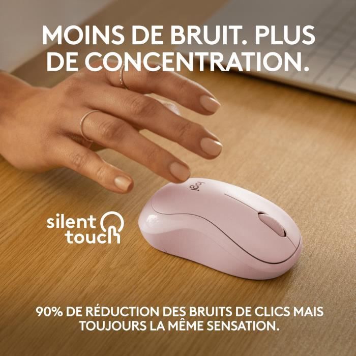 Logitech M240 mouse bluetooth, wireless, compact, portable, fluid monitoring - pink
