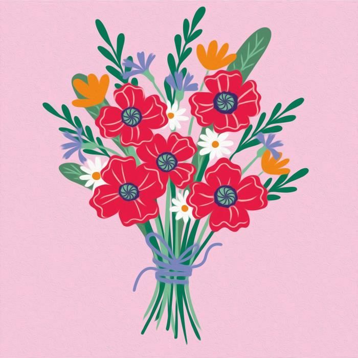 CreArt 20x20 cm Poppy bouquet, Creative leisure, Adult, Paint by numbers, 25519, Ravensburger