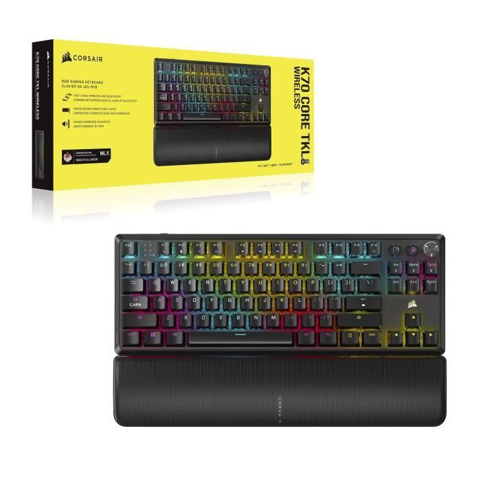 Gaming Keyboard - CORSAIR - K70 Pro TKL - MGX Hyperdrive Switches - RGB Backlighting - AZERTY