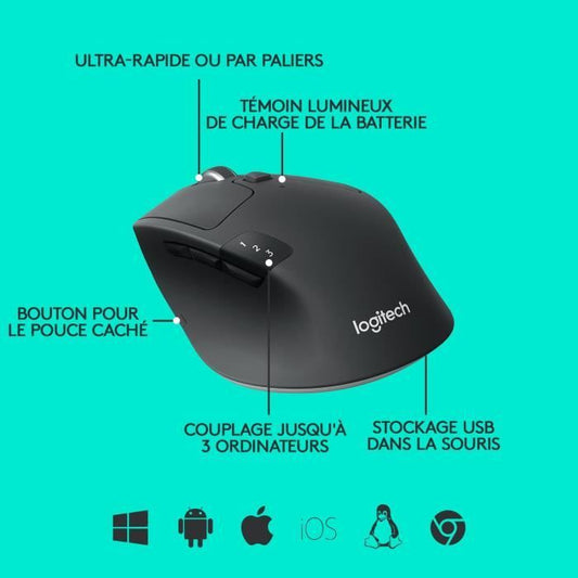 LOGITECH Wireless Mouse M720 Triathlon - Black