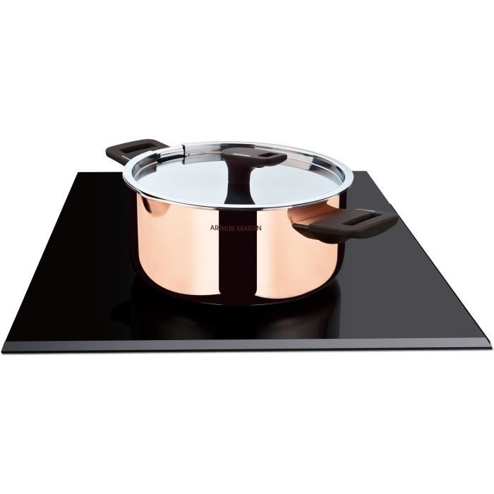 24 cm Dutch oven - ARTHUR MARTIN - AM945GT - 3 triple action layers: copper, aluminum, stainless steel - All heat sources including induction