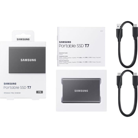 SAMSUNG external SSD T7 USB type C gray color 1 TB