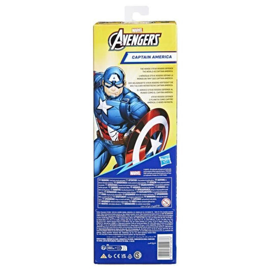 Captain America 30 cm Action Figure, Avengers Titan Hero Series Toy for Kids Ages 4 and Up, Marvel