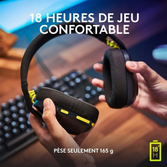 Logitech Wireless Gaming Headset - G435 LIGHTSPEED - BLACK - Lightweight Bluetooth with Built-in Mic for Dolby Atmos, PC, PS4, PS5, Mobile