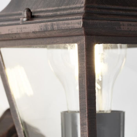 Brilliant rising exterior wall lamp nissie rust e27 1x60w