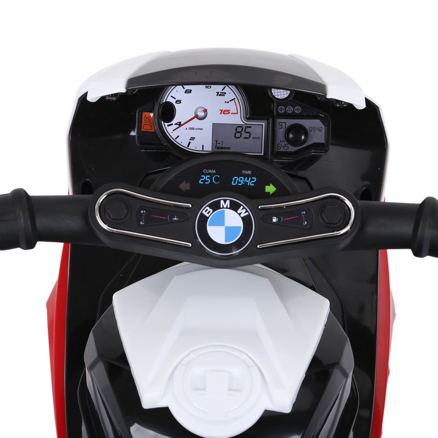 HOMCOM Elektro Kindermotorrad BMW S1000RR Elektromotorrad mit Musik, Scheinwerfer, Kinder Elektro Motorrad für Kinder von 18-36 Monaten Rot