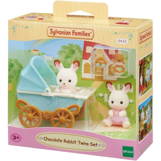 Sylvanian Families - 5432 - Chocolate Bunny Twins and Double Stroller - Furniture