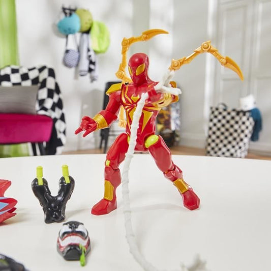 MixMashers Iron Spider Deluxe, 12 cm customizable figurine to mix and match with accessories, Marvel, from 4 years old