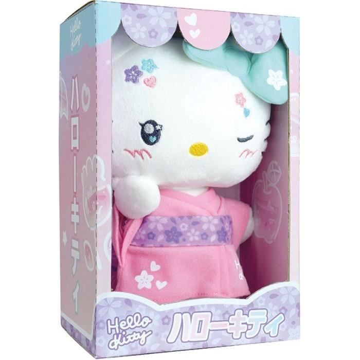 Hello Kitty Kimono Kawai Plush +- 22 cm - JEMINI - Kawaii version with pink kimono and flip-flops.