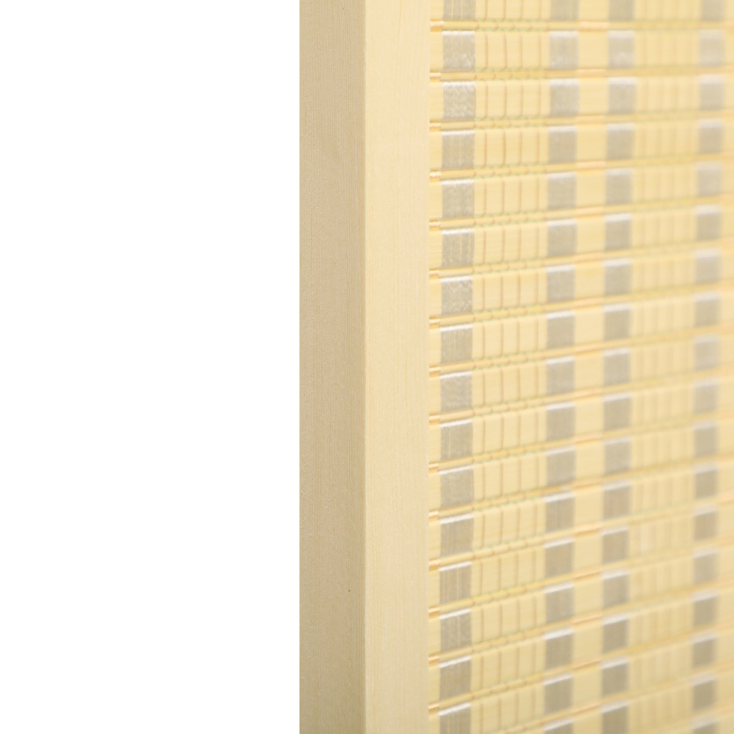 HOMCOM 4-teiliger Raumteiler, 180 x 180 cm, Faltbarer Sichtschutz aus Bambus und Baumwolle für Wohnzimmer, Schlafzimmer, Natur