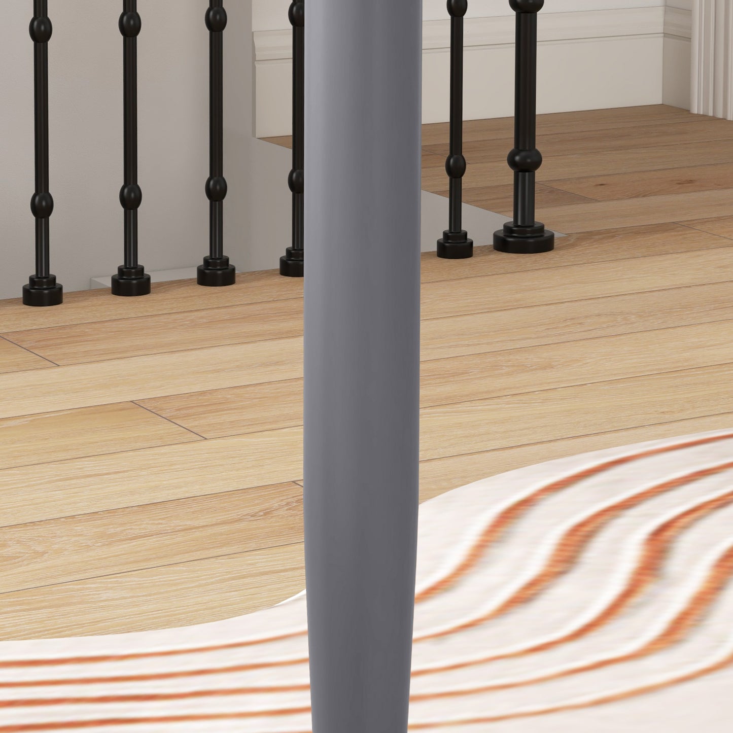 HOMCOM Esstisch für 2 Personen, runde Tischplatte, Stahlfuß, Grau, 70 x 70 x 75 cm