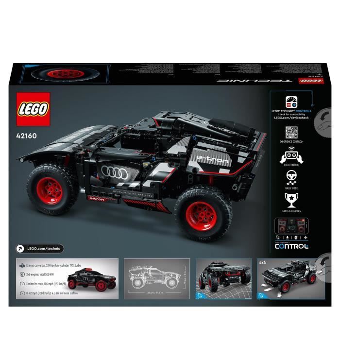 LEGO Technic 42160 Audi RS Q e-tron, Remote Control Rally Car, Off-Road Dakar Model