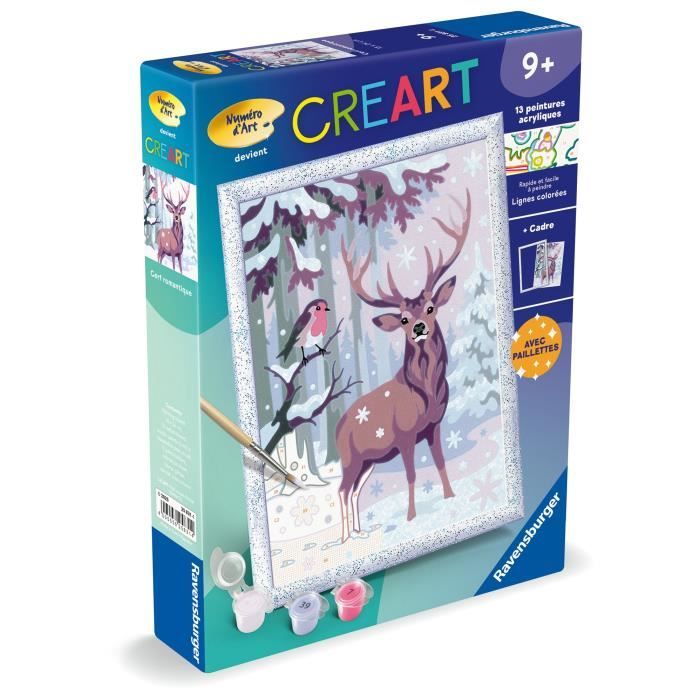 CreArt Kids 18x24cm Romantic Deer, Paint by Numbers Kit, Art Number, Ages 9+, 25831, Ravensburger