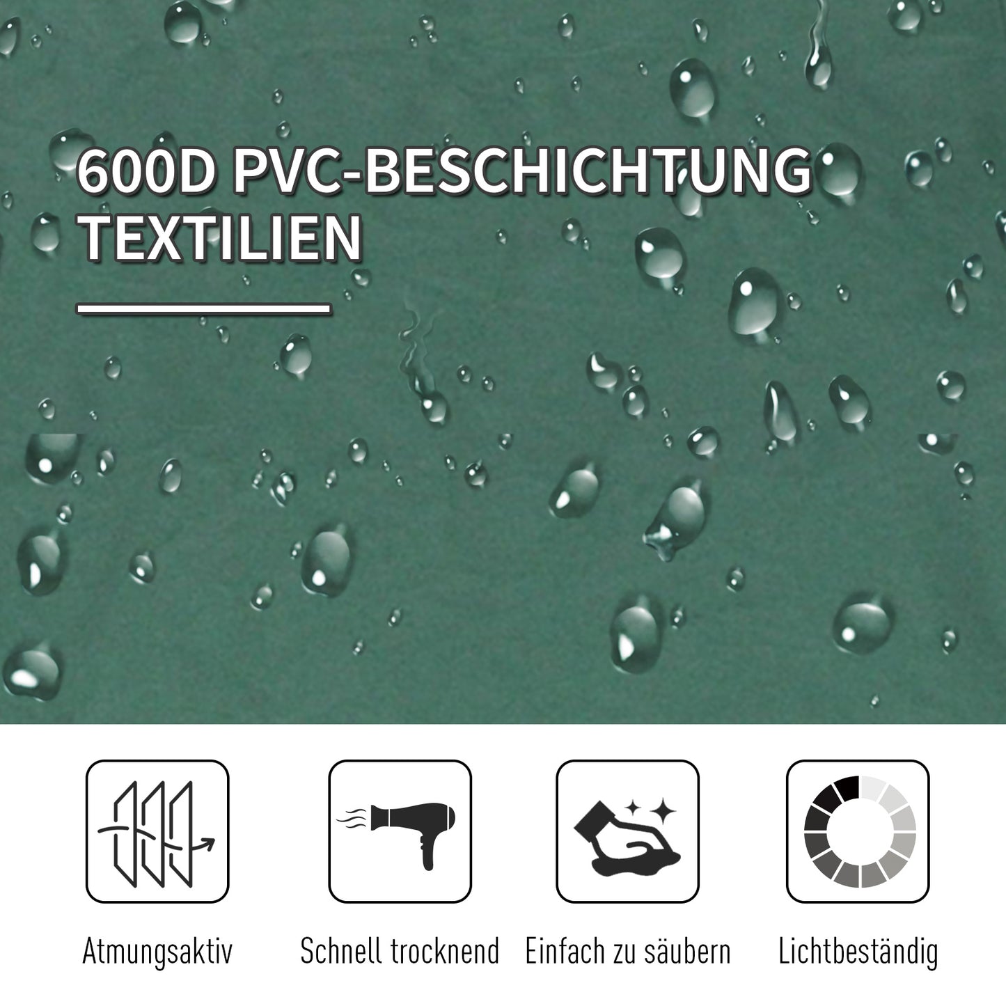 Outsunny Campingbett Klappbar für 2 Personen Feldbett Klappbett mit Tragetasche bis 136 kg belastbar Stahl Oxford Grün+Schwarz 193 x 125 x 40 cm