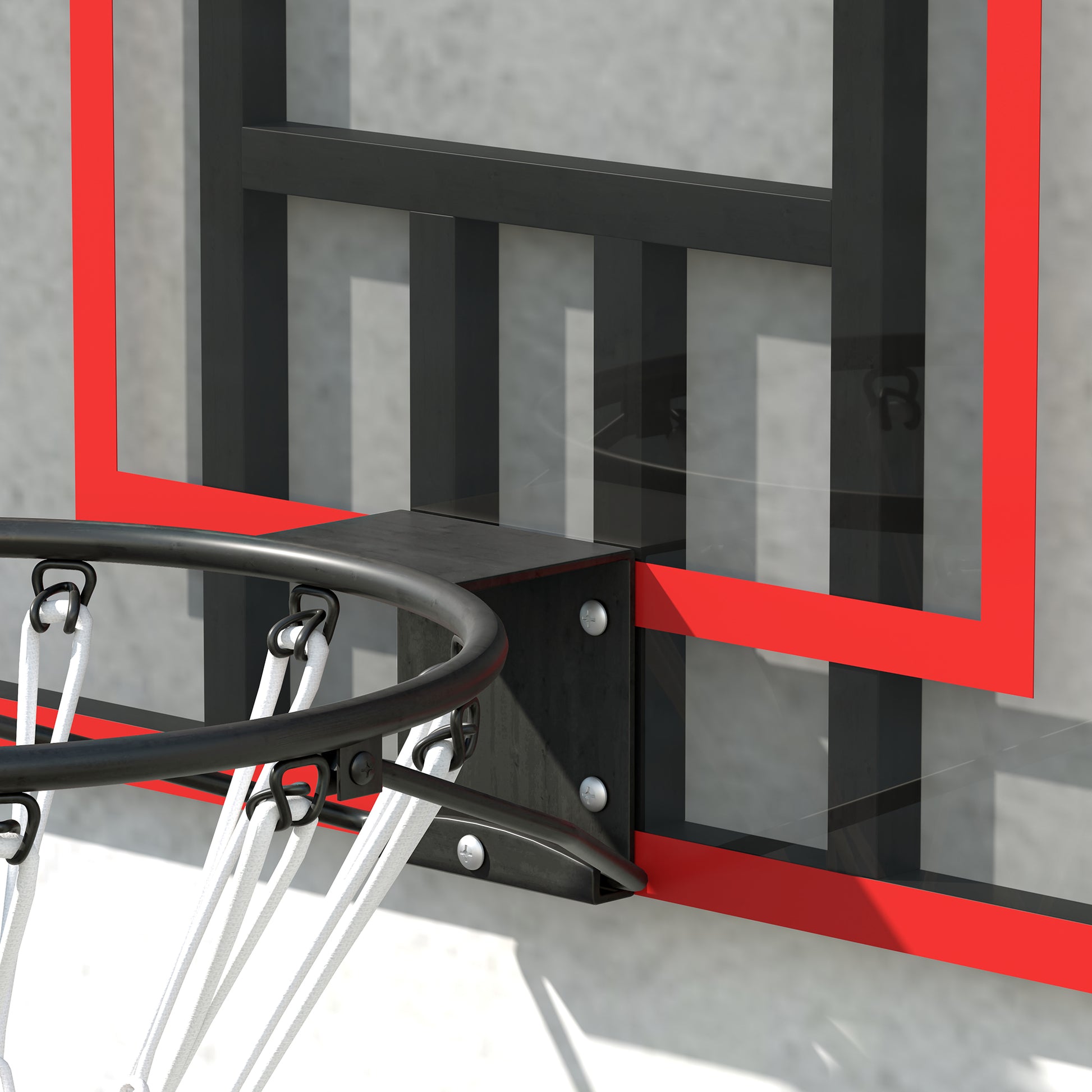SPORTNOW Basketballkorb für Wandmontage, Innen/Außen, robuste PC-Rückwand, Nylonnetz, Stahlring, 113x61x73 cm