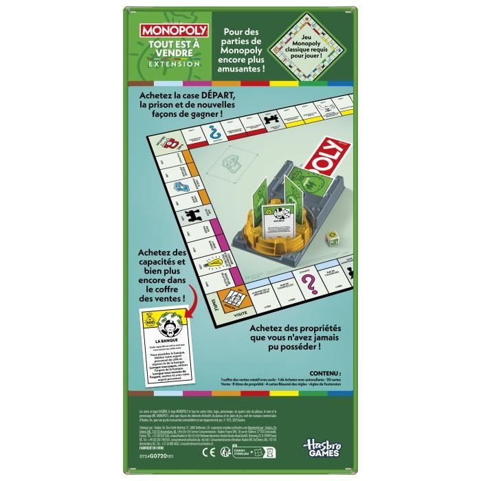 Monopoly Expansion Everything is for Sale, Makes the Classic Monopoly Game More Fun and Faster, Board Games, 2-6 Players, 40