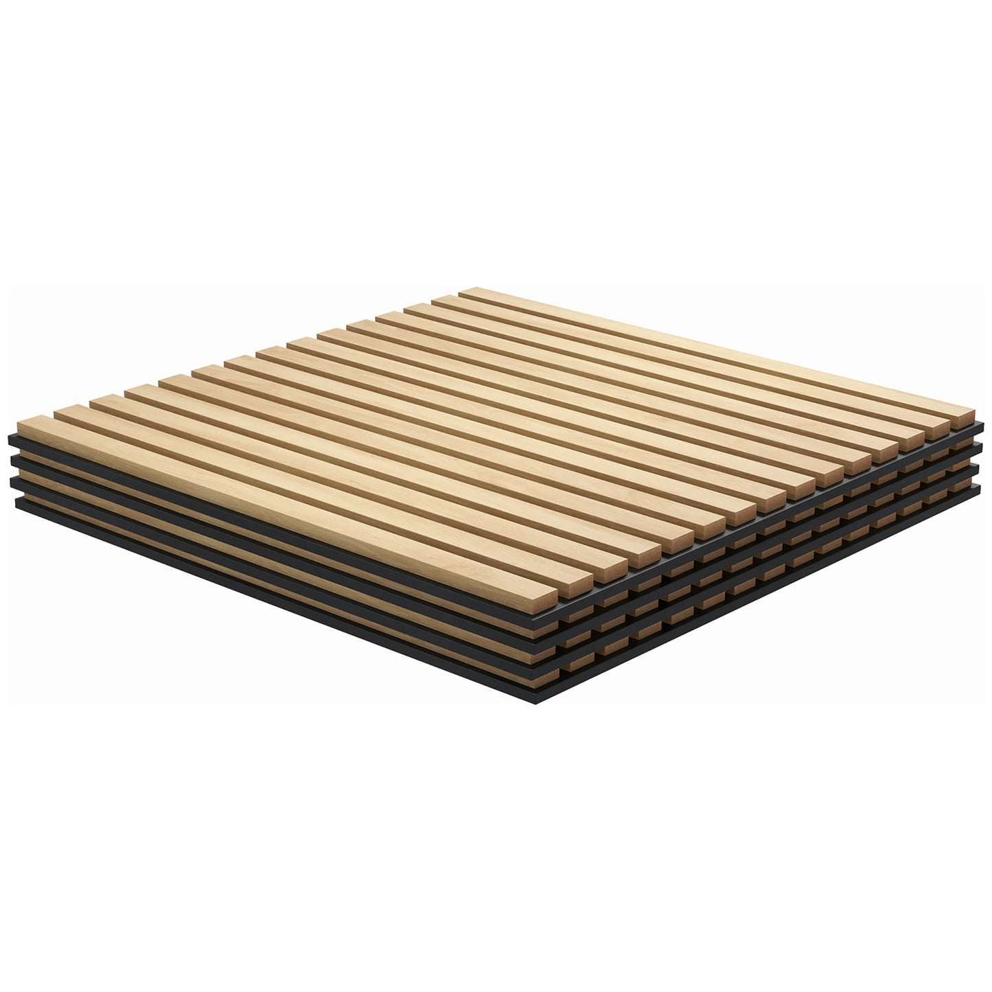 HOMCOM Akustikpaneel, Schallabsorption, DIY Lamellenwand, MDF & Polyester, einfache Installation, Eiche