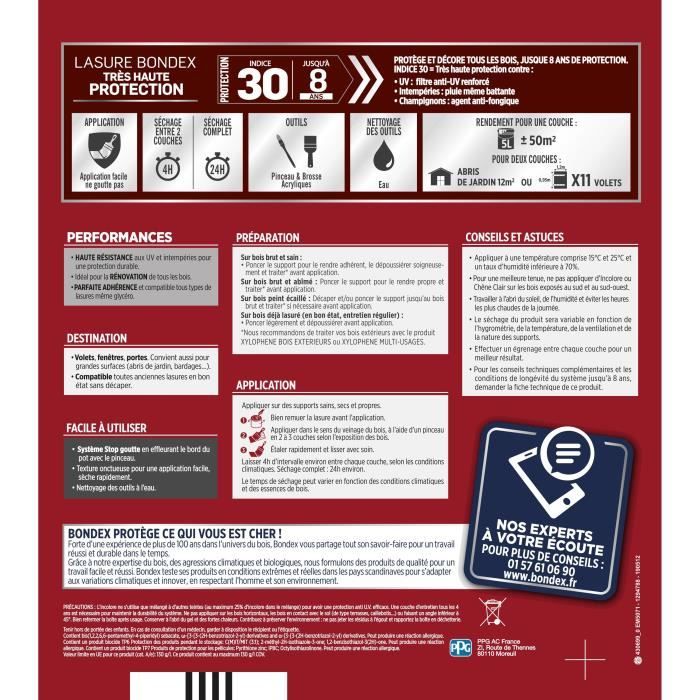 very high protection wood stain 8 years light oak 5L Bondex
