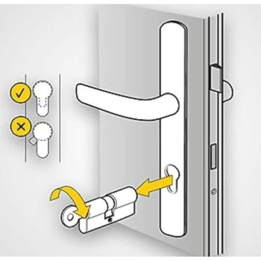 YALE Knob Lock Cylinder - For Exterior / Entrance Door - 6 Pins - 4 Keys - 30 x 30 mm