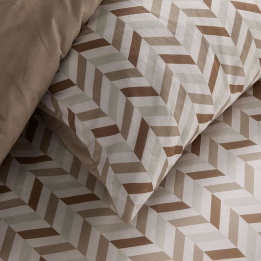 Bedding set - TODAY Crazy - Graphic print - 2 people - 220 x 240 cm - Beige