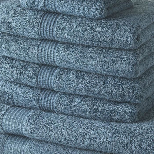 Set of 4 TODAY bath towels 30x50 + 4 bath towels 50x90 + 2 bath sheets 70x130 cm 100% Cotton - Peacock