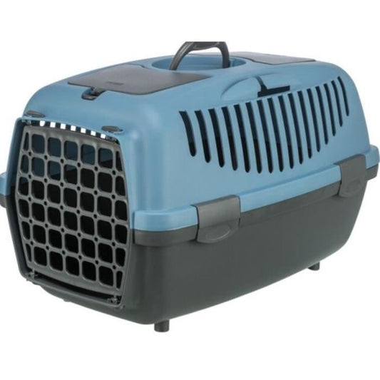 Transport box - TRIXIE - Capri 2 - Recycled - XS / S: 37 x 34 x 55 cm - Dark grey / Blue