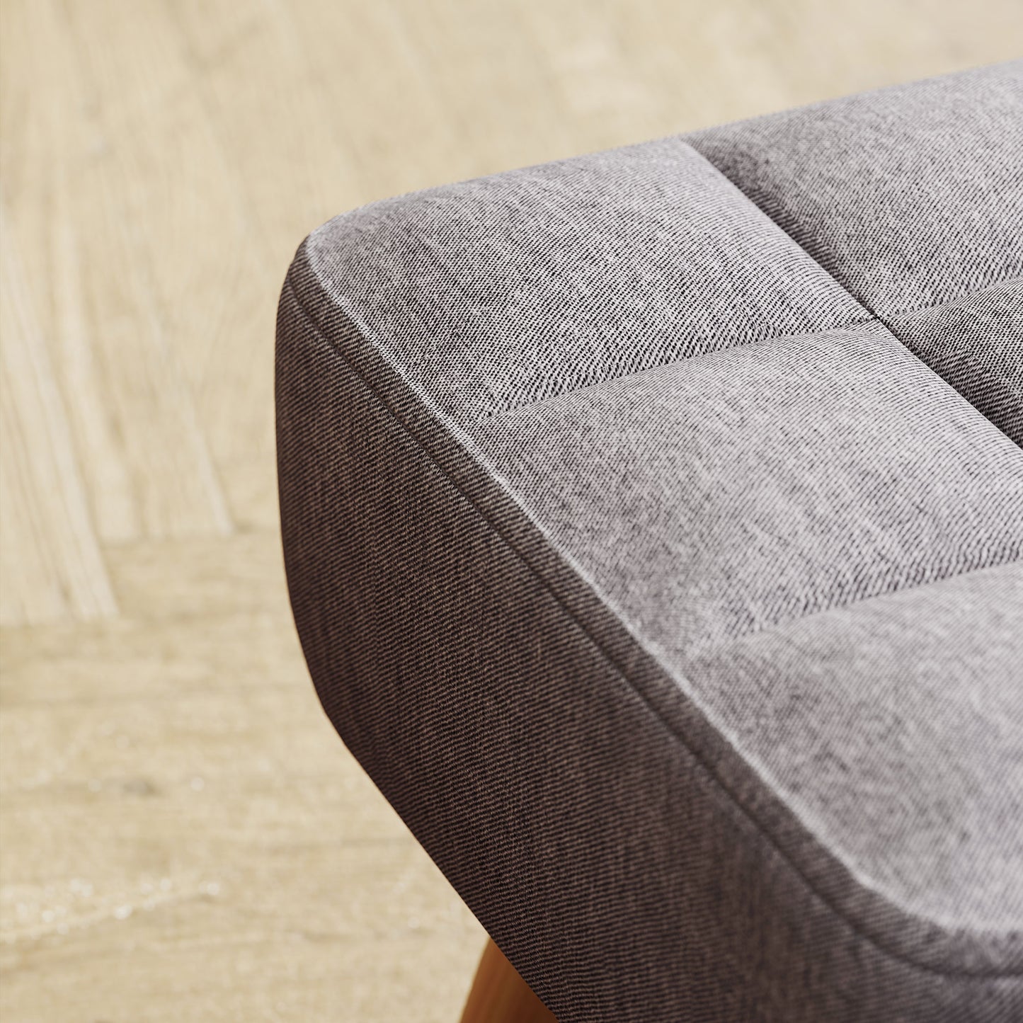 HOMCOM Fußhocker mit Polsterung, Leinenoptik, Holzbeine, bis 110 kg belastbar, Grau