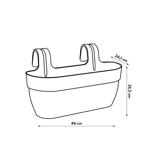 Elho - Flower pot - Vibia Campana Easy Hanger Large - Yellow honey - Outdoor balcony - L 24.1 x W 46 x H 26.5 cm