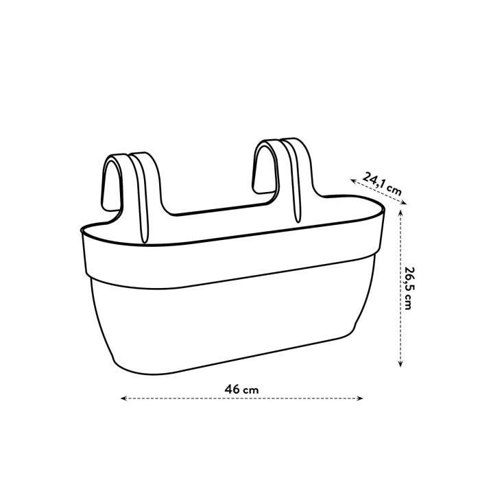 Elho - Flower pot - Vibia Campana Easy Hanger Large - Yellow honey - Outdoor balcony - L 24.1 x W 46 x H 26.5 cm