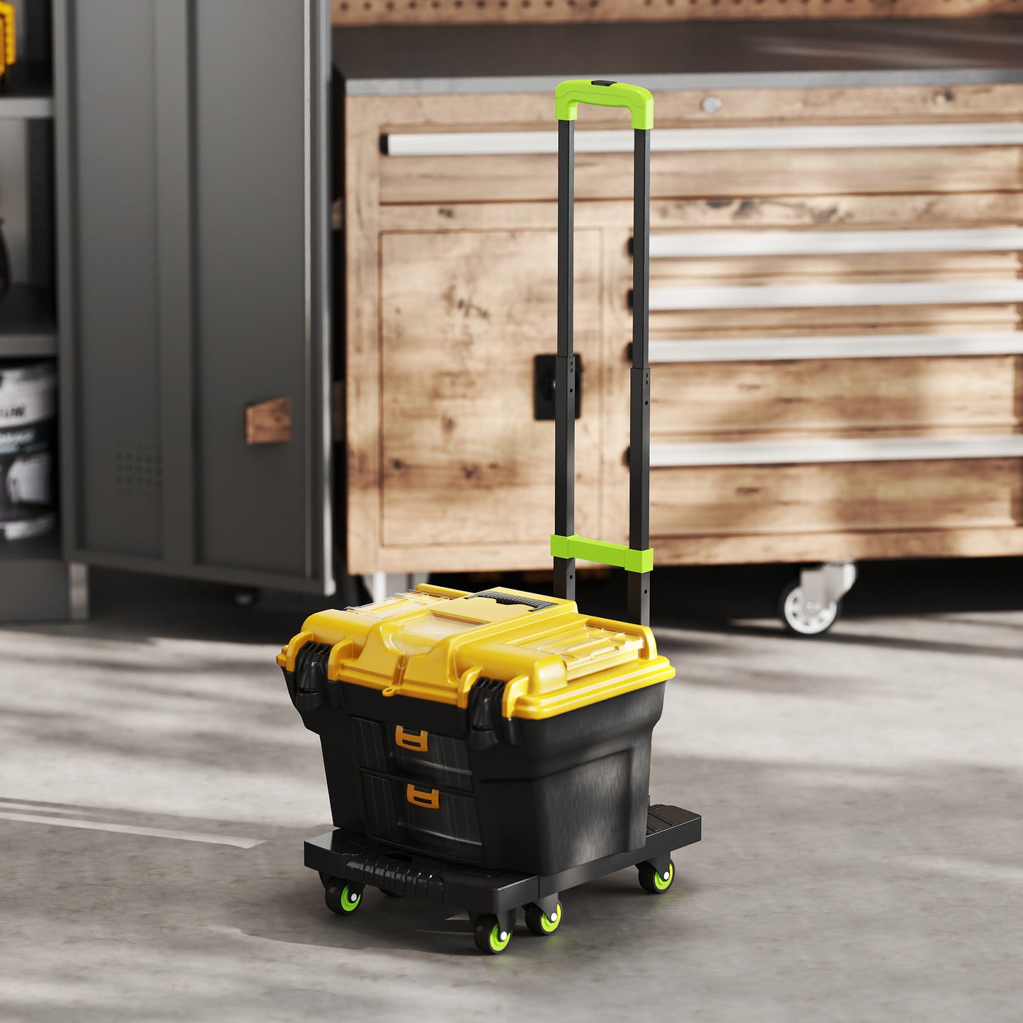 HOMCOM Sackkarre klappbar Metall Transportkarre mit Räder verstellbarem Griff 49 x 35 x 102 cm Grün
