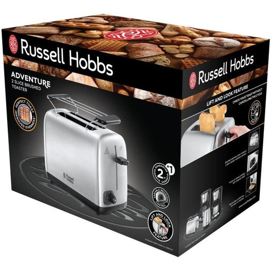 Russell Hobbs 24080-56 Toaster Grille Adventure, Uniform cooking, Browning control, Viennoiserie - Brushed steel heating