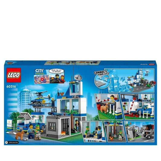 LEGO 60316 City Police Station, Toy Car, Garbage Truck and Helicopter Children +6 Years, Set Adventures
