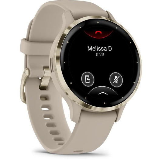 GARMIN Venu 3S GPS Smartwatch, 30.4mm (1.2), Soft Gold Steel, Linen Case and Linen Silicone Strap