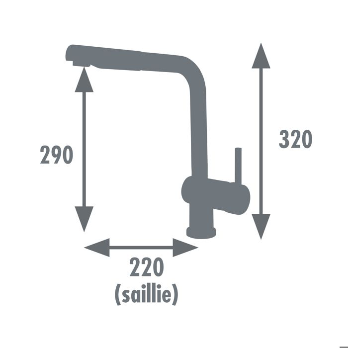 Rousseau Matstouko kitchen mixer - with shower - stainless steel gray