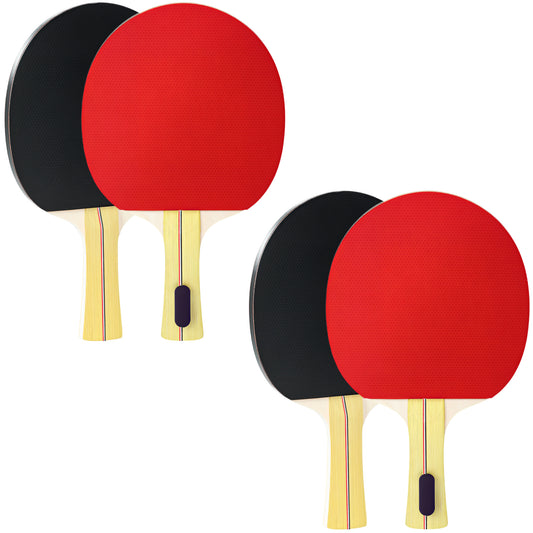 SPORTNOW Tischtennisschläger Tischtennis Set mit 4 Tischtennisschlägern, 8 Tischtennisbällen Tragetasche Für Drinnen & Draußen