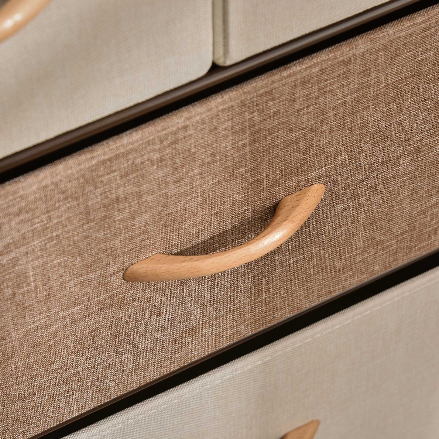 HOMCOM Kommode mit 5 faltbaren Stoffschubladen, Ablage, stabiler Stahlrahmen, 58 x 29 x 99 cm