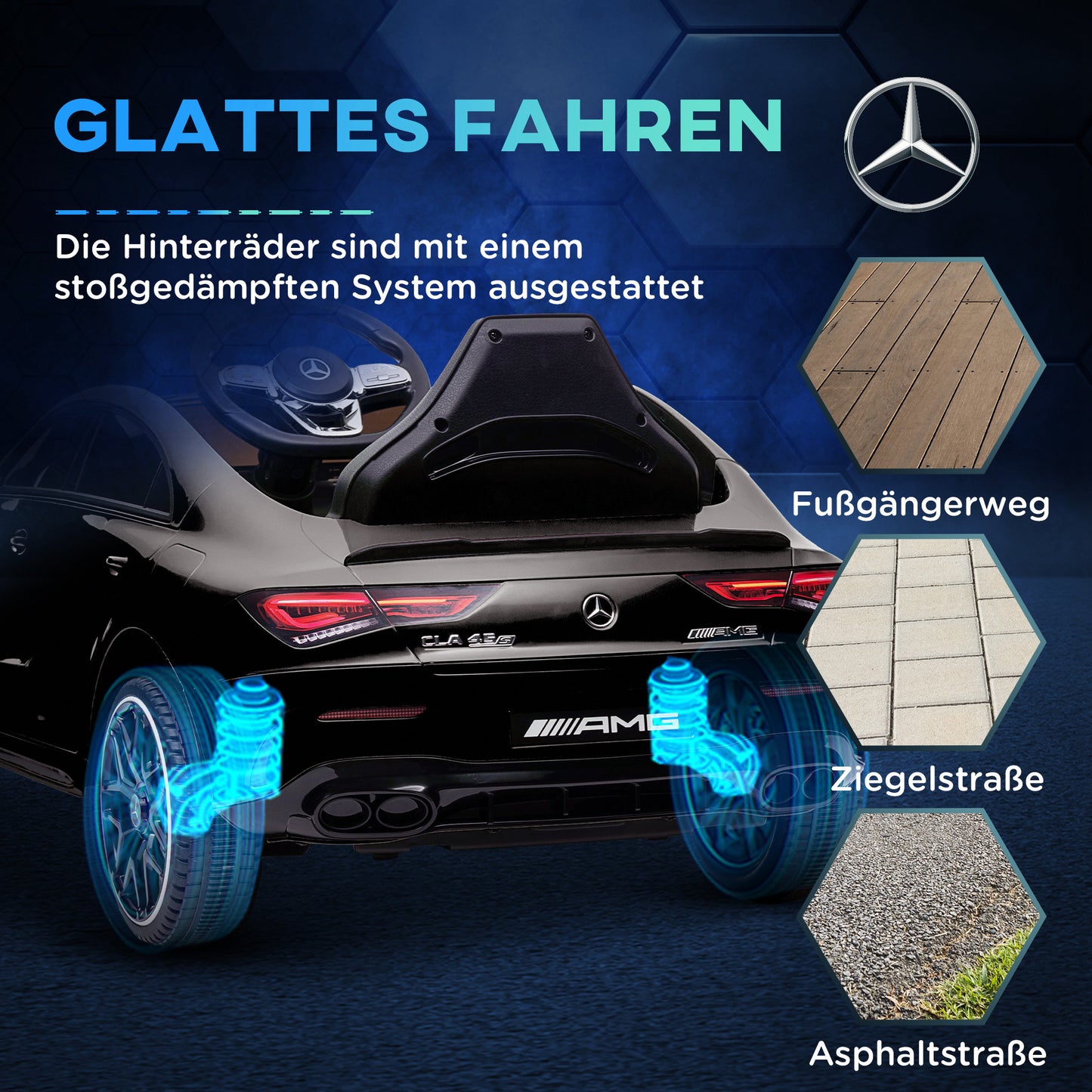 AIYAPLAY Kinder-Elektroauto, fernsteuerbar, mit Transportrollen, LED-Lichter, Hupe, für Kinder von 3-6 Jahren, Schwarz
